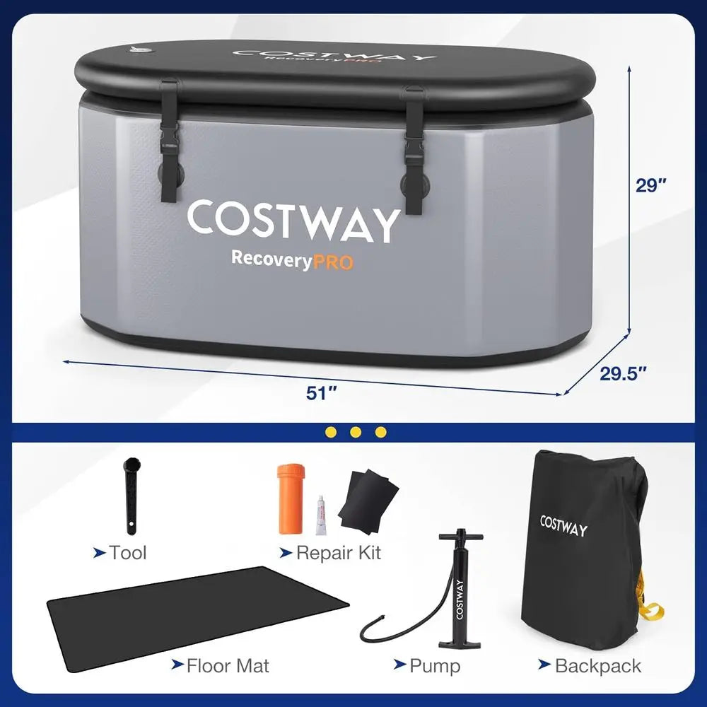 Oval Inflatable Ice Bath Tub with Cover