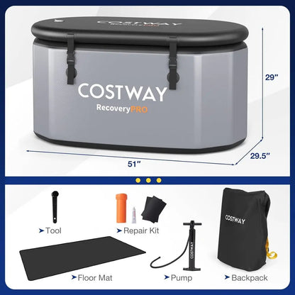 Oval Inflatable Ice Bath Tub with Cover