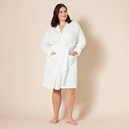 Women's Lightweight Waffle Bath Robe with Pockets