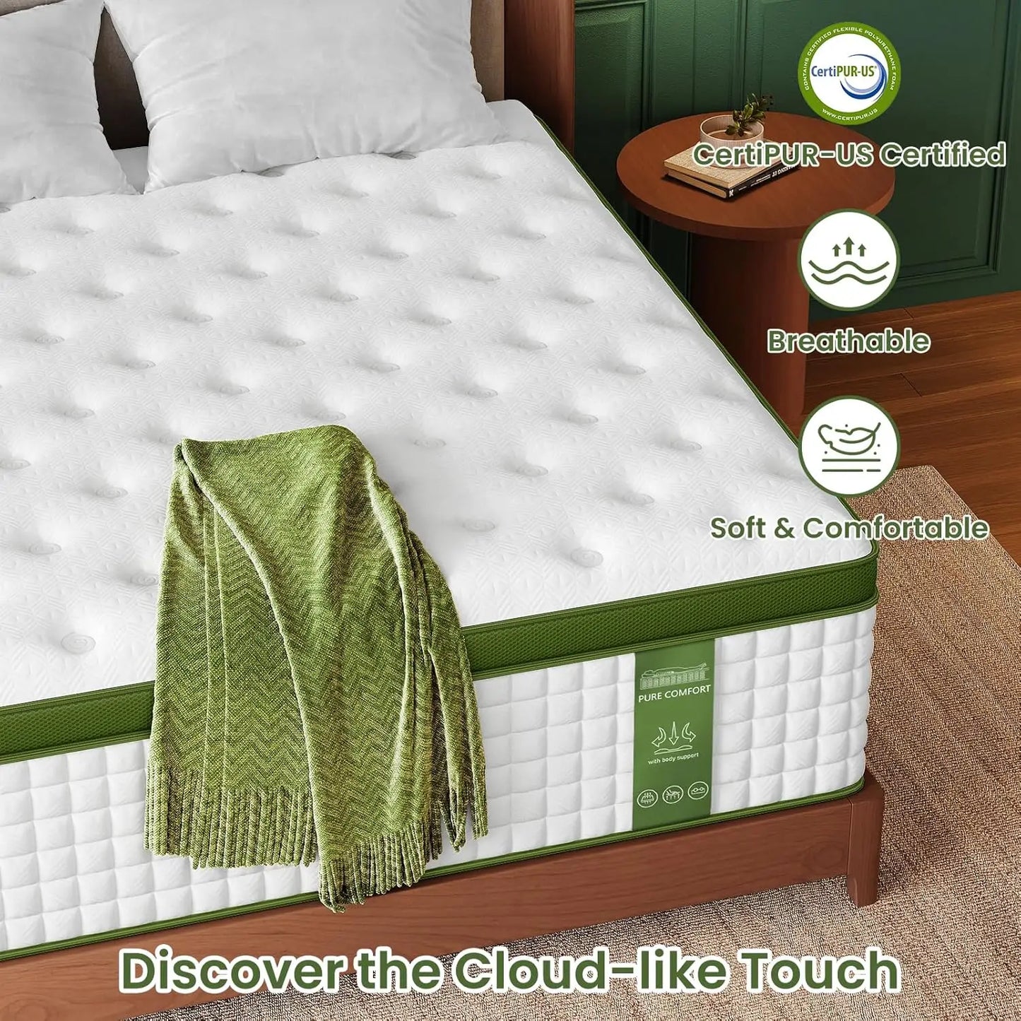 Gel Memory Foam & Pocket Springs for Pressure Relief & Support