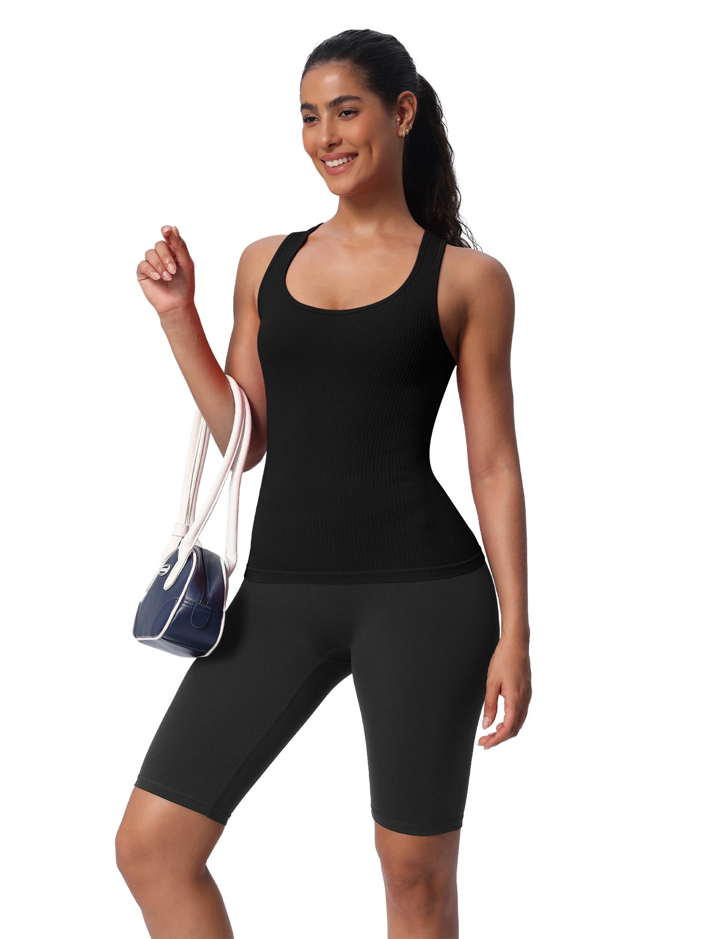 Seamless Workout Tank Top With Built in Bra