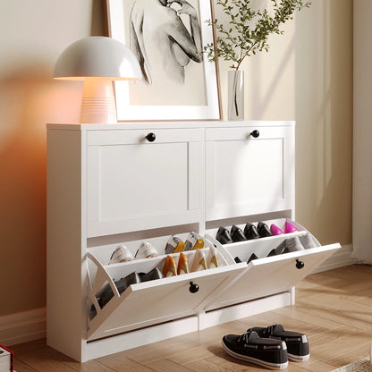 Shoe Cabinet with Flip Drawers