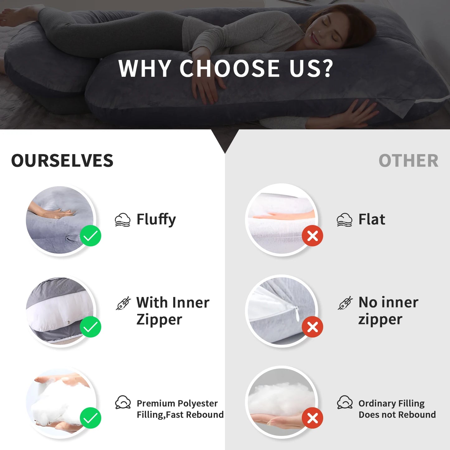 Pregnancy Pillows For Sleeping, G Shaped Full Body