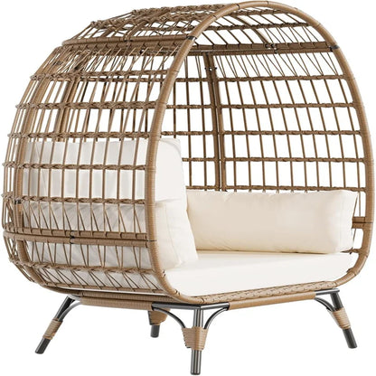 Oversized Egg Chair for Outdoor with Cushions & Steel Frame