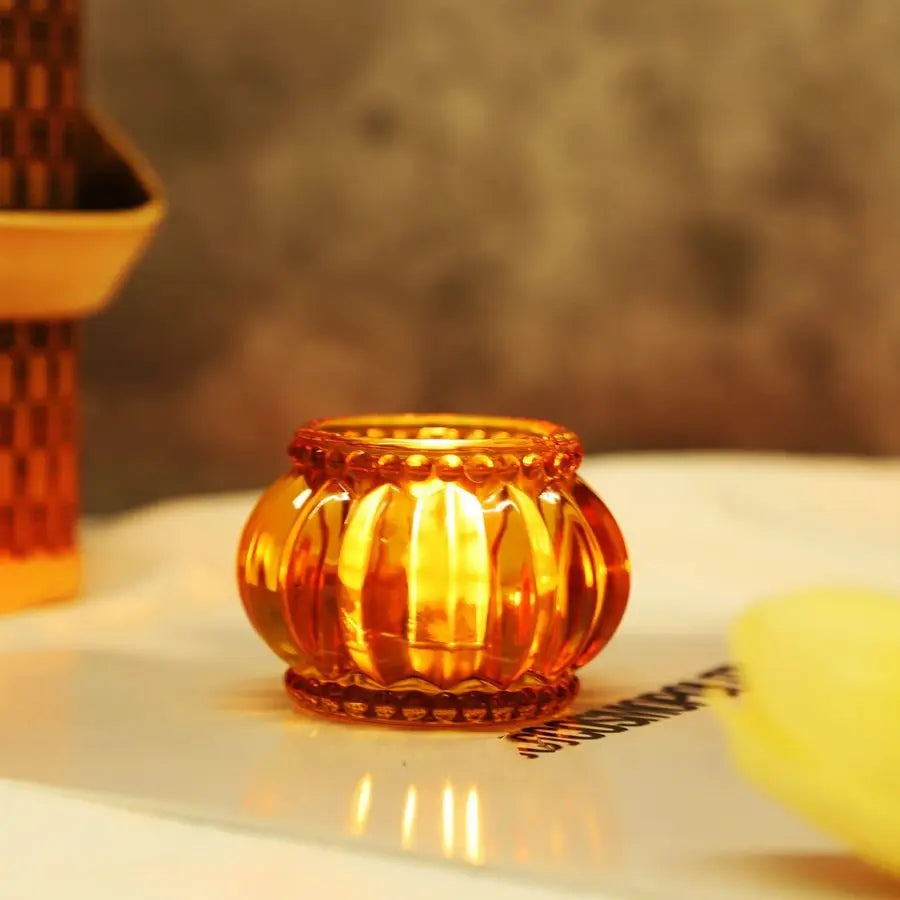 12pcs Amber Tealight Candle Holder