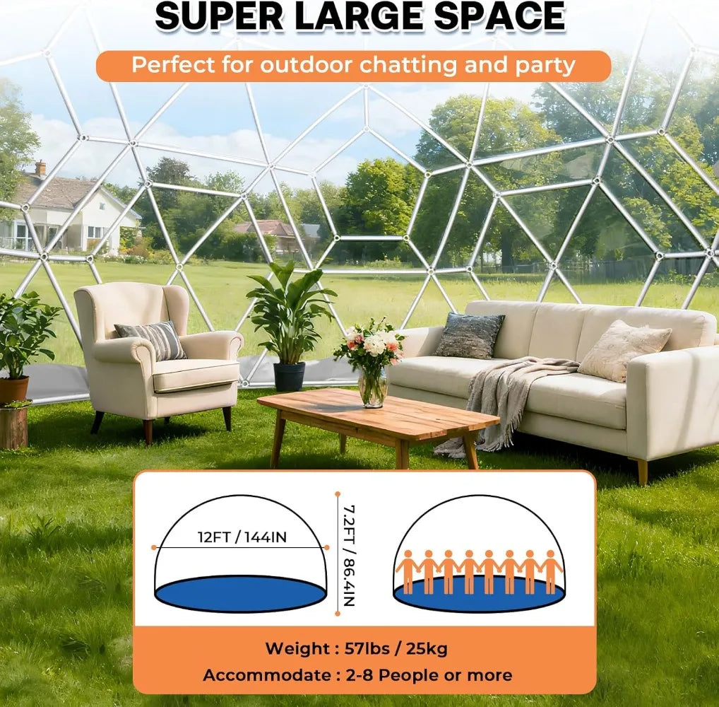 12ft Garden Dome Tent 4-8 Person