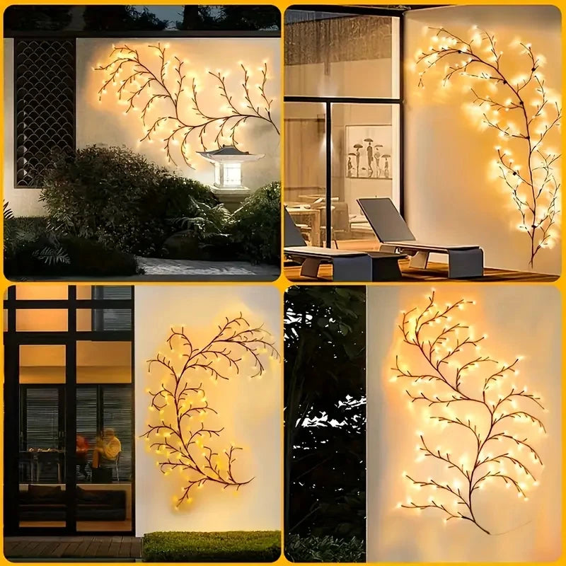 1pcs Solar Willow Vine Light 72/96 LED 8 Modes Waterproof