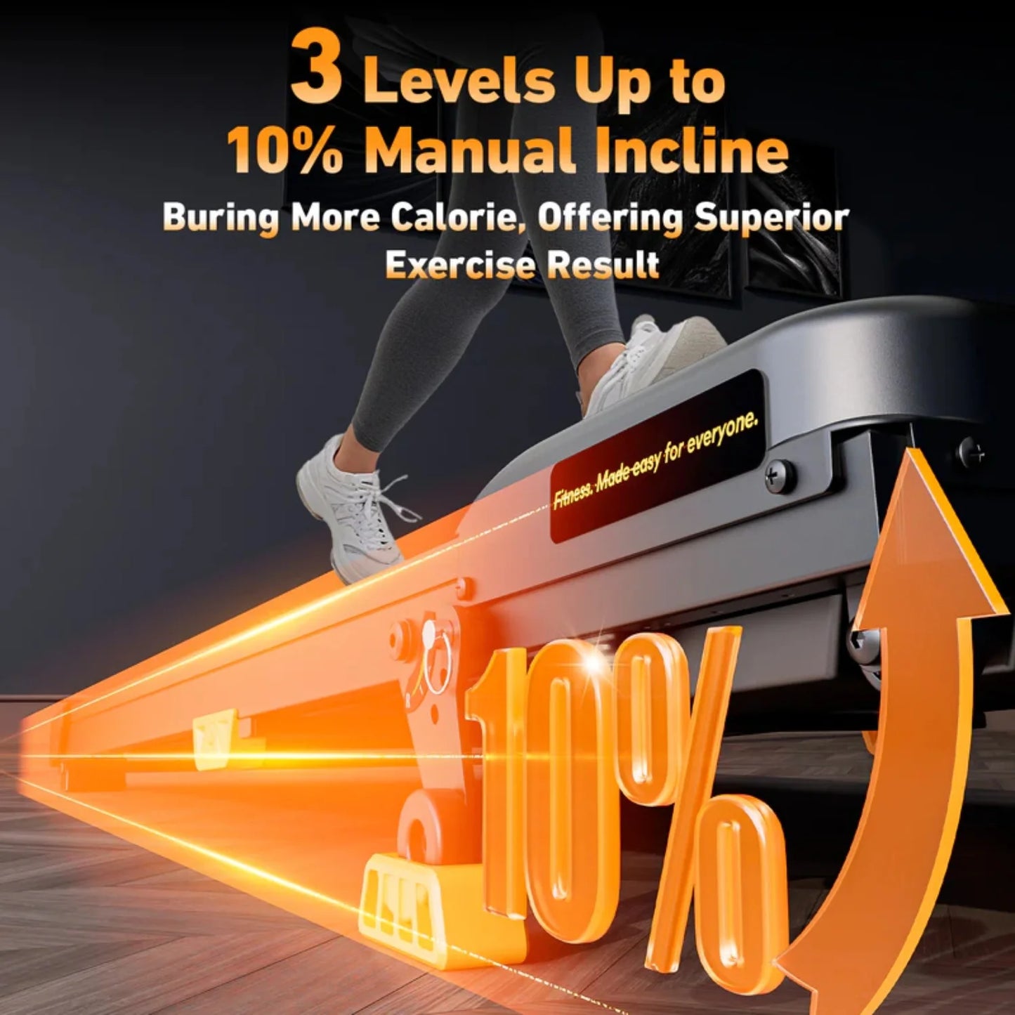 Portable Incline Walking Pad With LED Display & Remote Control