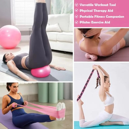 Pilates Ring Set with 14-Inch Magic Circle, Exercise Ball and 6 Resistance Bands