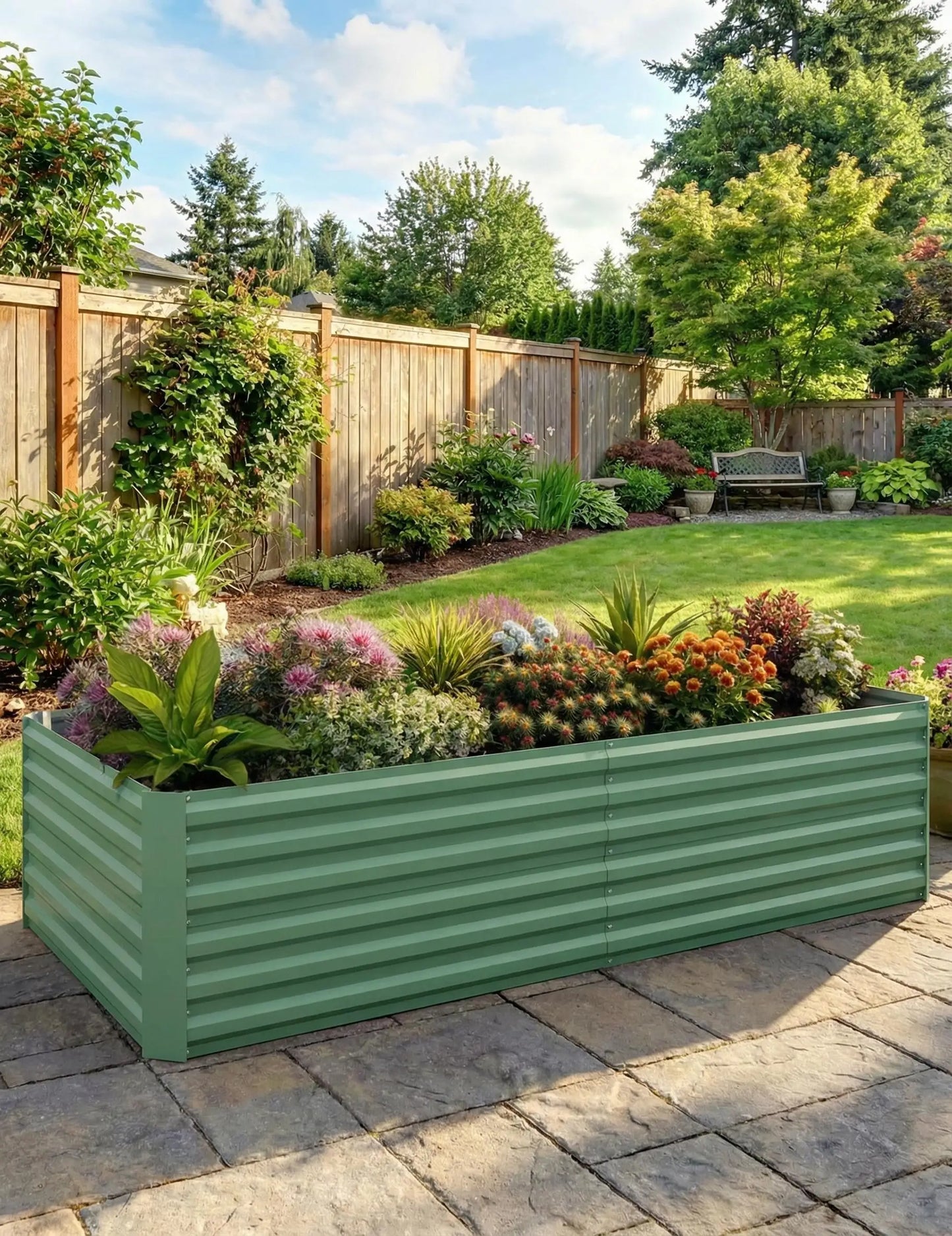 Rustproof Galvanized Raised Garden Bed Planter Box