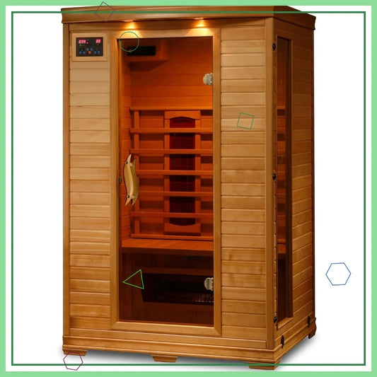 2-Person Infrared Home Sauna with 5 Ceramic Heaters, Chromotherapy Lighting & Sound System