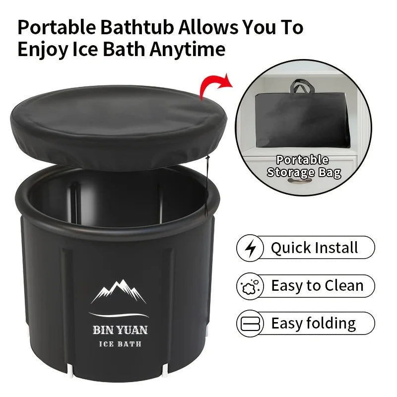 Portable Folding Bathtub with Lid – Hot & Cold Soak