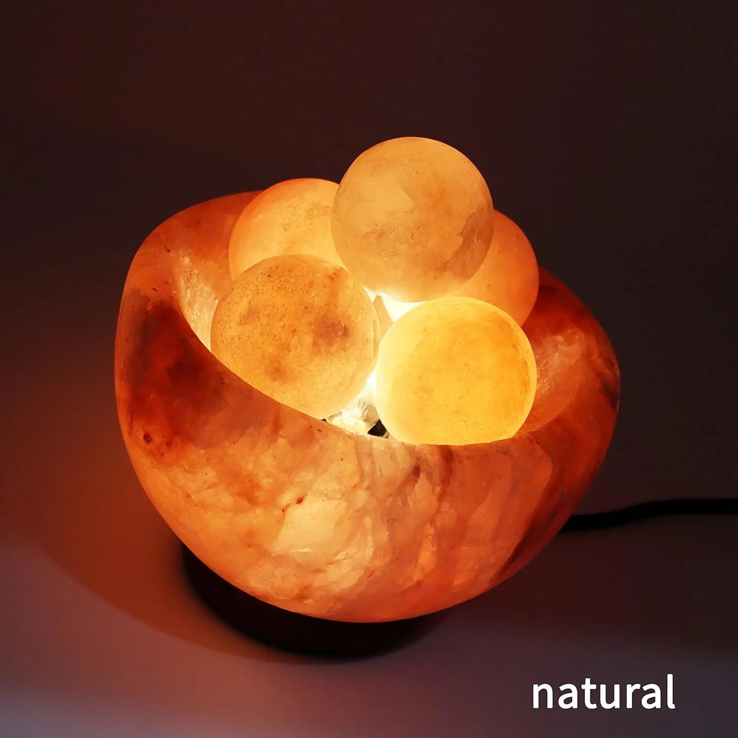 Dimmable Himalayan Salt Lamp Bowl with 6 Massage Balls