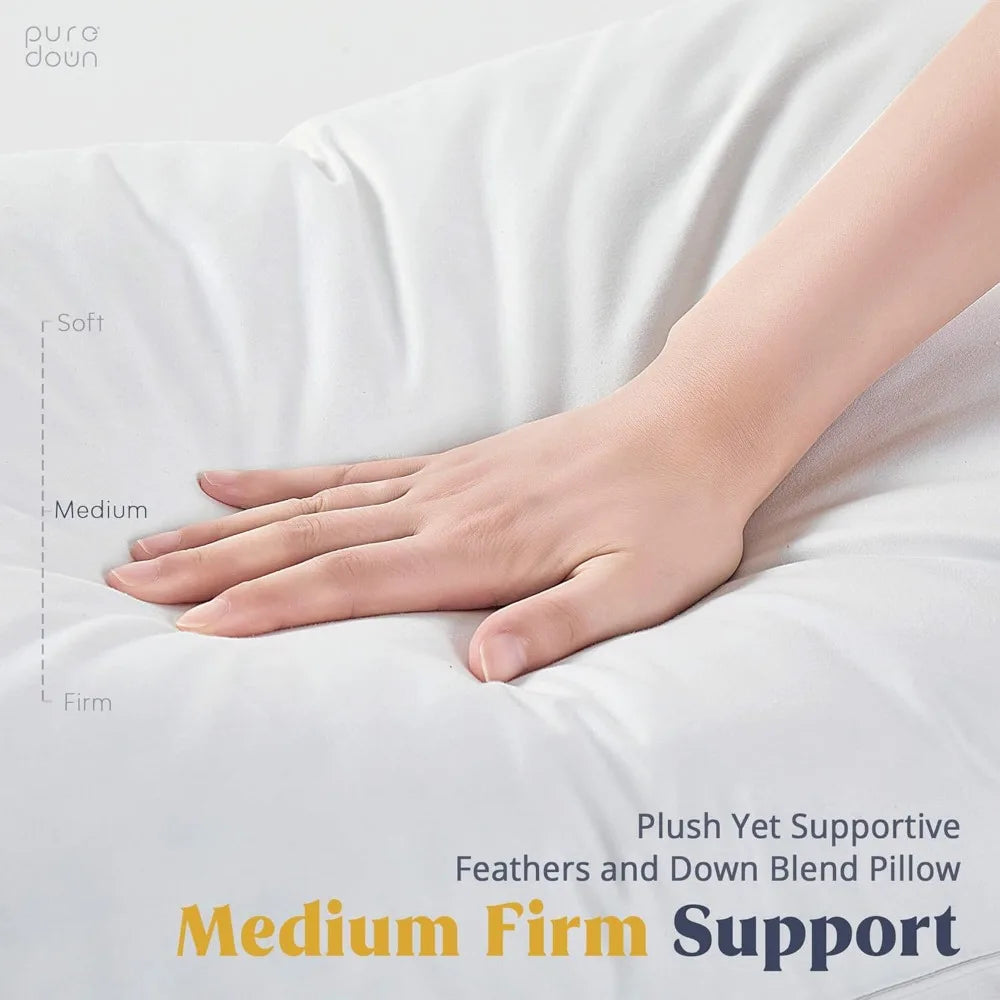 Puredown® Goose Feathers and Down White Pillows Set Of 2