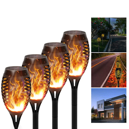12 Piece Flickering Solar Flame Torch Light