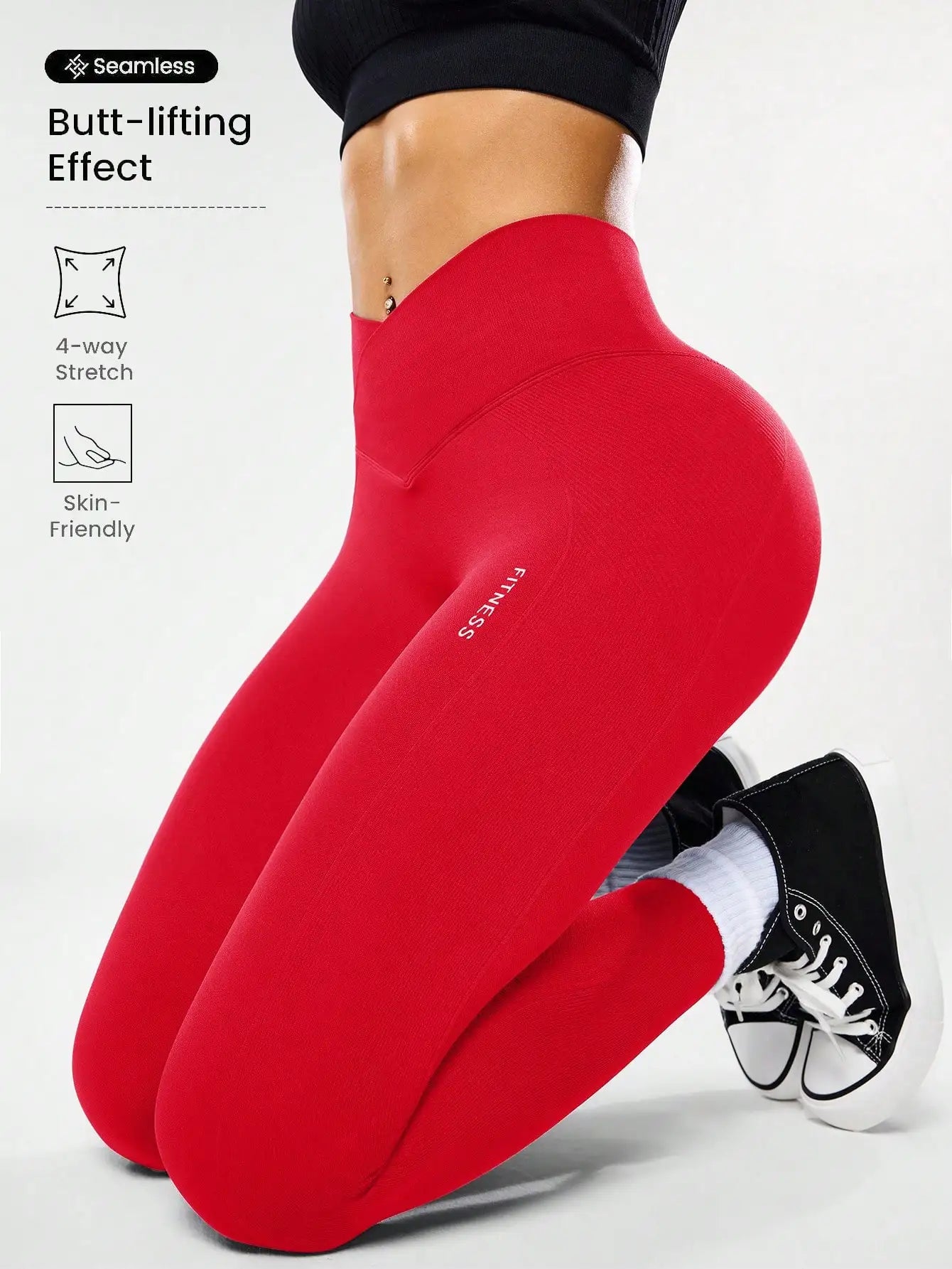 Seamless High Elasticity Yoga Workout  Tummy Control Leggings