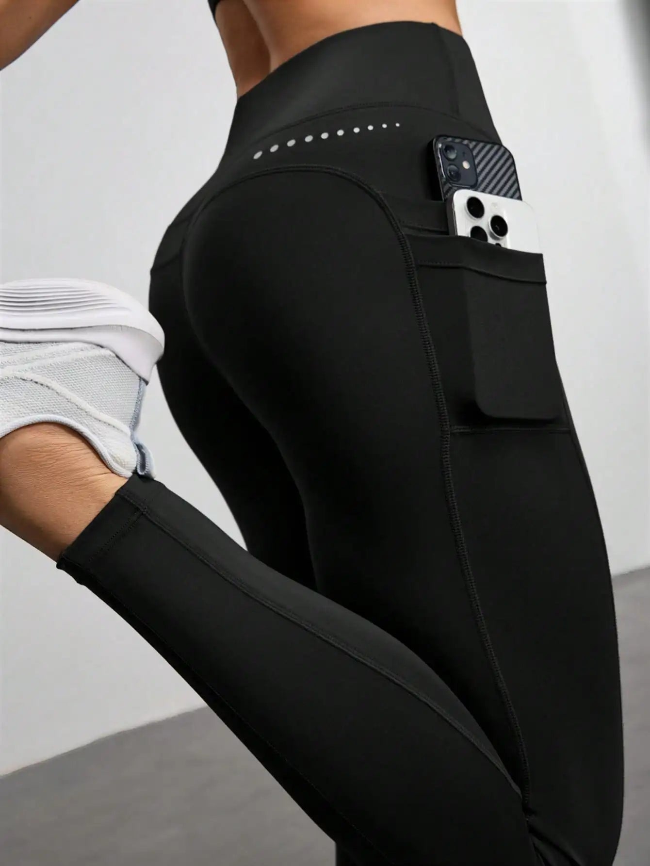High Waist Casual Fitness Leggings With Pockets