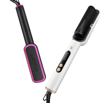 Hair Straightener Brush with Six Temperature Settings