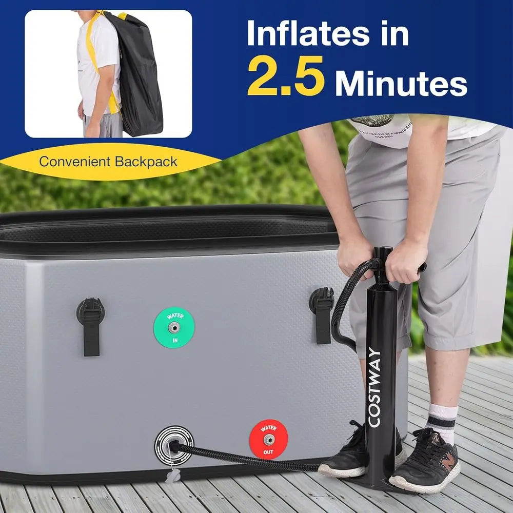 Oval Inflatable Ice Bath Tub with Cover