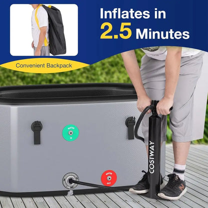 Oval Inflatable Ice Bath Tub with Cover