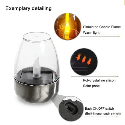LED Solar Candles Light Flameless Rechargeable