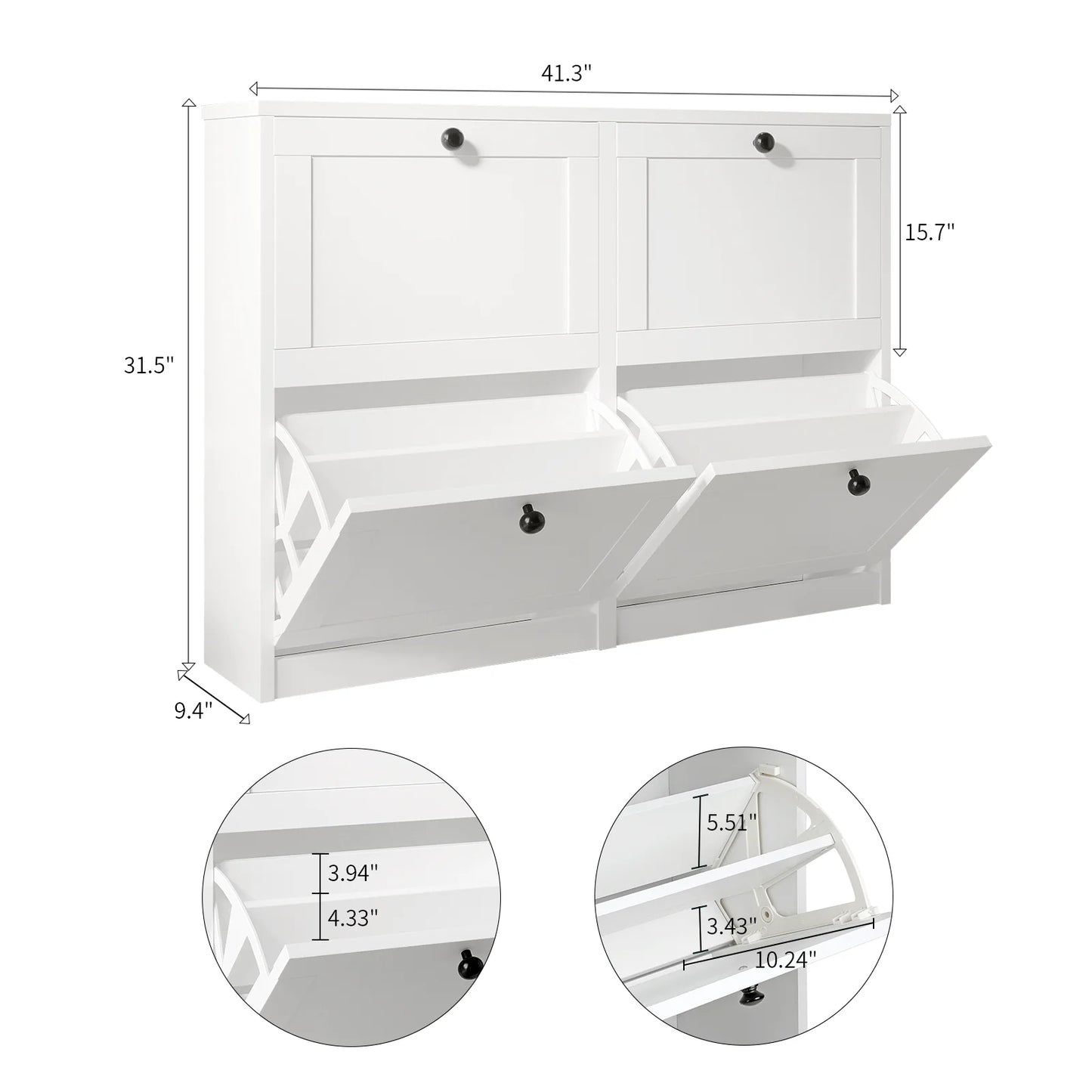 Shoe Cabinet with Flip Drawers