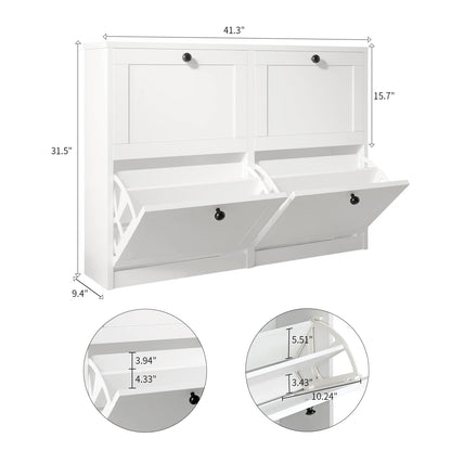 Shoe Cabinet with Flip Drawers