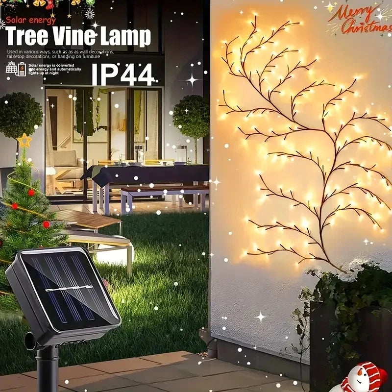 1pcs Solar Willow Vine Light 72/96 LED 8 Modes Waterproof