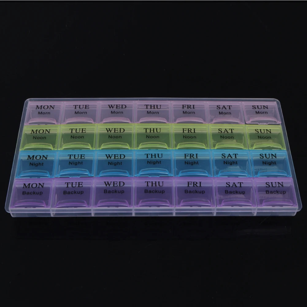 28-Compartment Medicine Tablet Dispenser