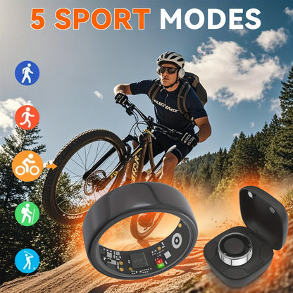 Smart Ring Heart Rate Blood Pressure Sleep Monitoring Motion Tracking