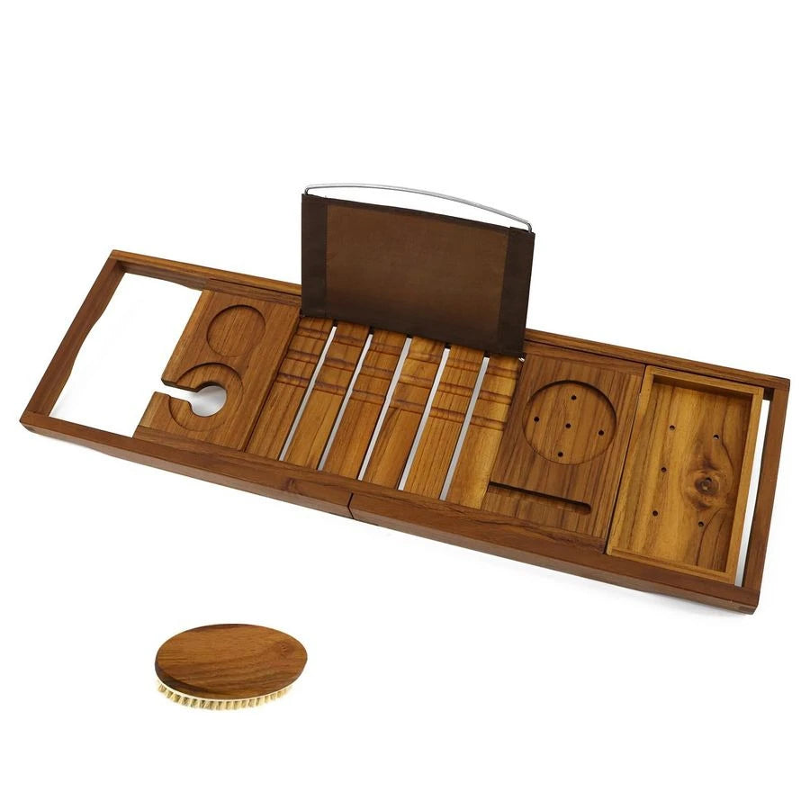 Teak Bathtub Caddy Tray Bath Tray for Tub