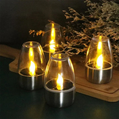 LED Solar Candles Light Flameless Rechargeable