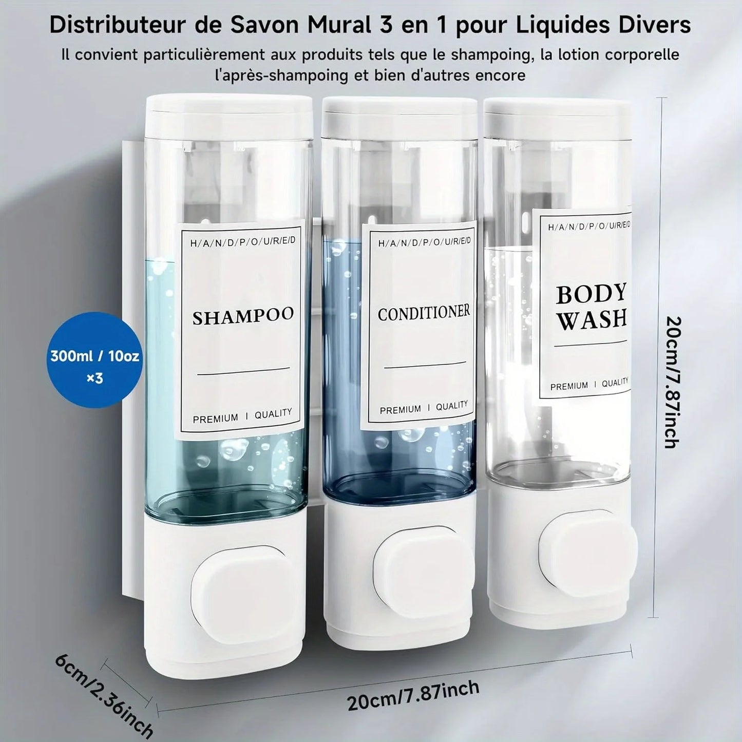3-in-1 Shampoo and Conditioner Dispenser