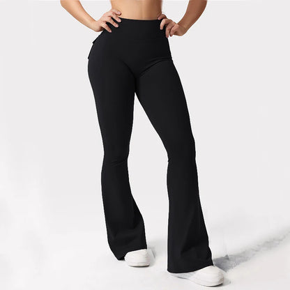 Yoga Flare, High-Waisted Tummy-Control Wide-Leg  Leggings