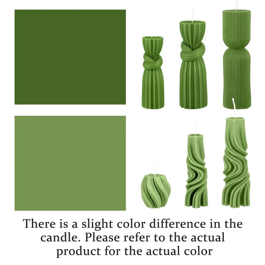 Modern Aesthetic Ribbed Decorative Pillar Candle
