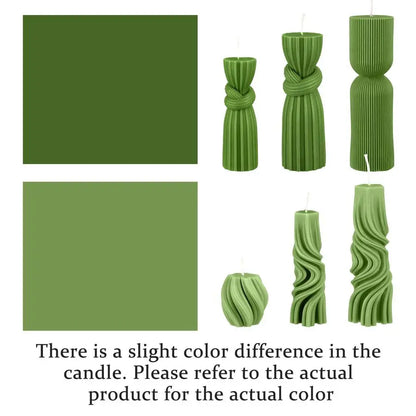 Modern Aesthetic Ribbed Decorative Pillar Candle