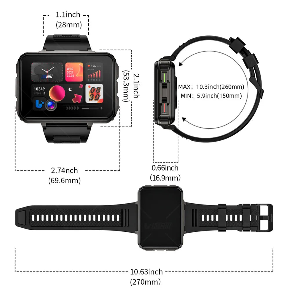 Android Watch Phone Square Big Screen Wifi 4G