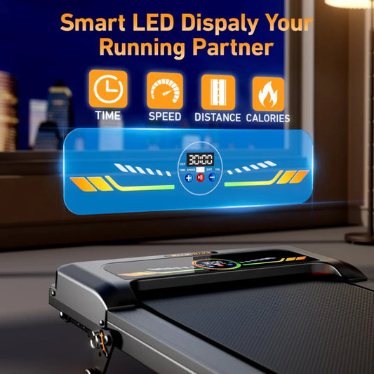 Portable Incline Walking Pad With LED Display & Remote Control