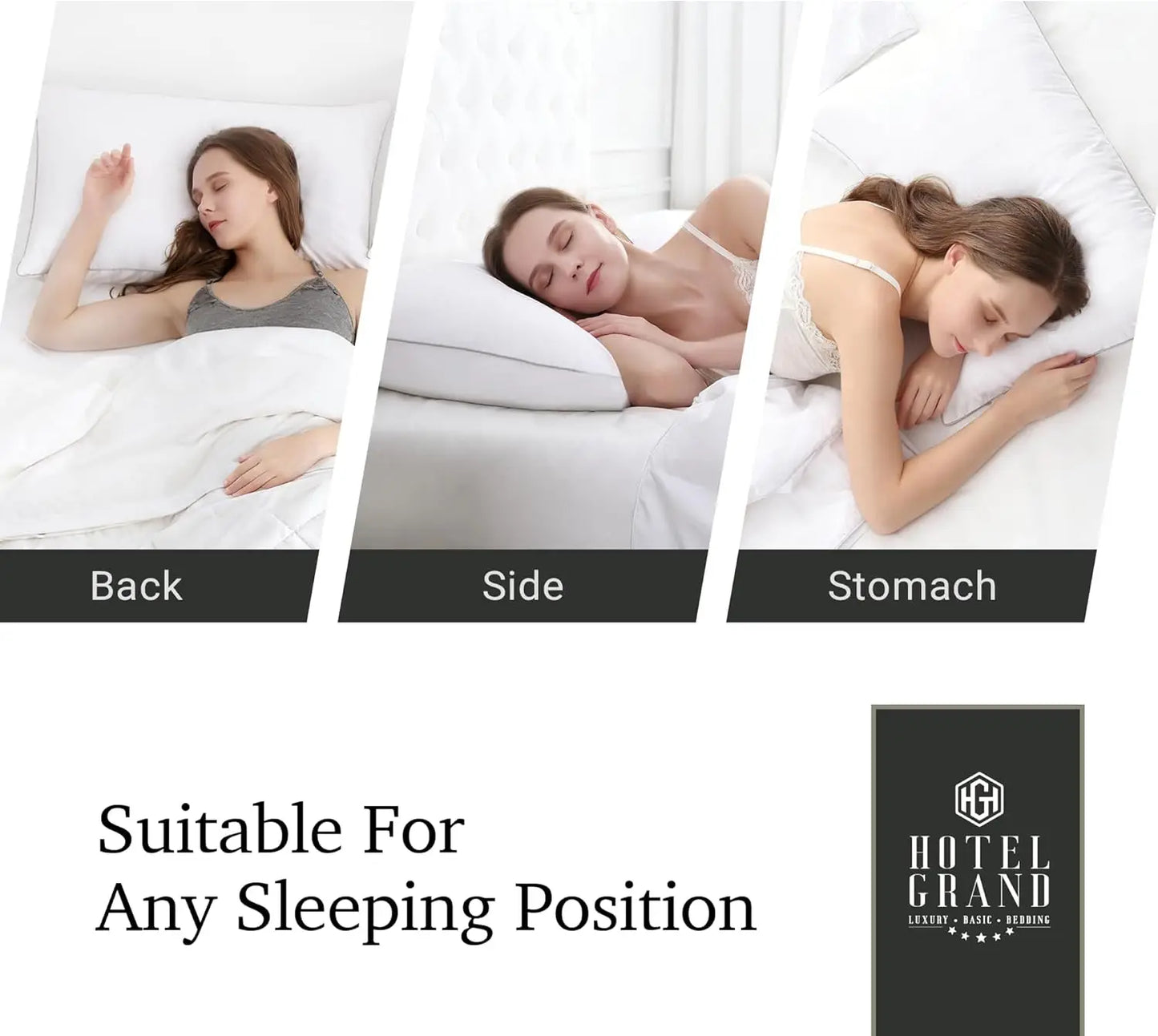 King Size Feather Down Pillows Set of 2,