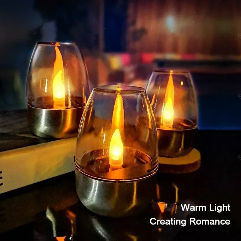 LED Solar Candles Light Flameless Rechargeable