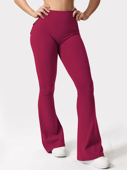 Yoga Flare, High-Waisted Tummy-Control Wide-Leg  Leggings