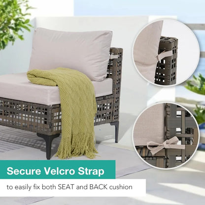 7 Piece Wicker Patio Furniture Set, Water Resistant