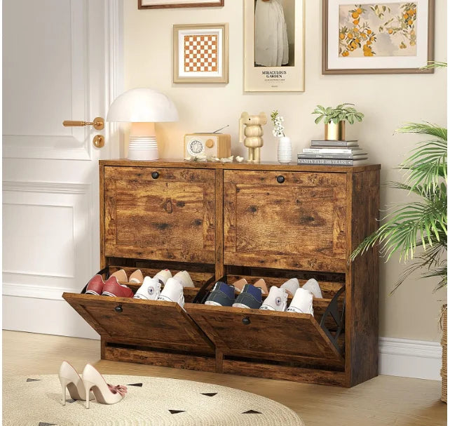 Shoe Cabinet with Flip Drawers