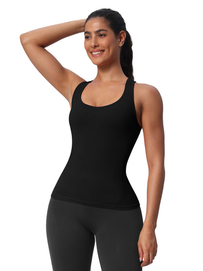 Seamless Workout Tank Top With Built in Bra