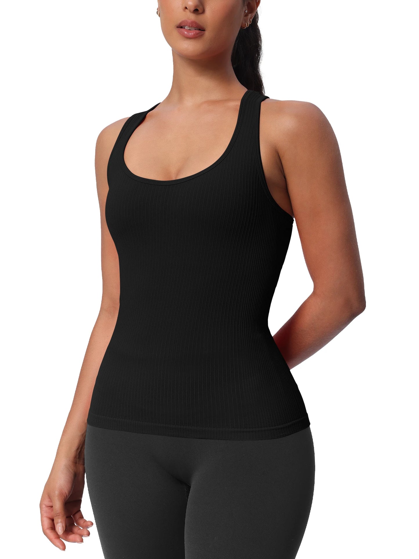 Seamless Workout Tank Top With Built in Bra