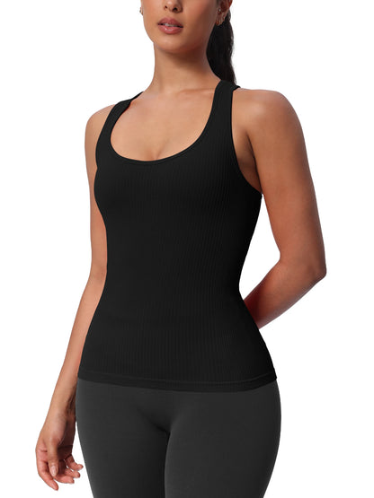 Seamless Workout Tank Top With Built in Bra