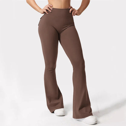 Yoga Flare, High-Waisted Tummy-Control Wide-Leg  Leggings