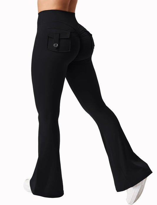 Yoga Flare, High-Waisted Tummy-Control Wide-Leg  Leggings