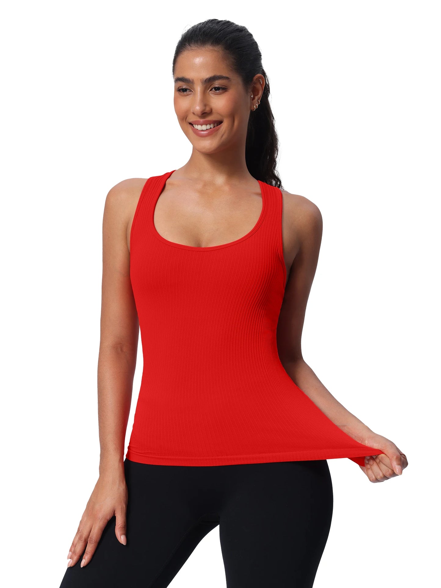 Seamless Workout Tank Top With Built in Bra