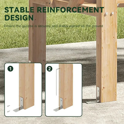 Cedar Wood Outdoor Pergola Swing with Stand,